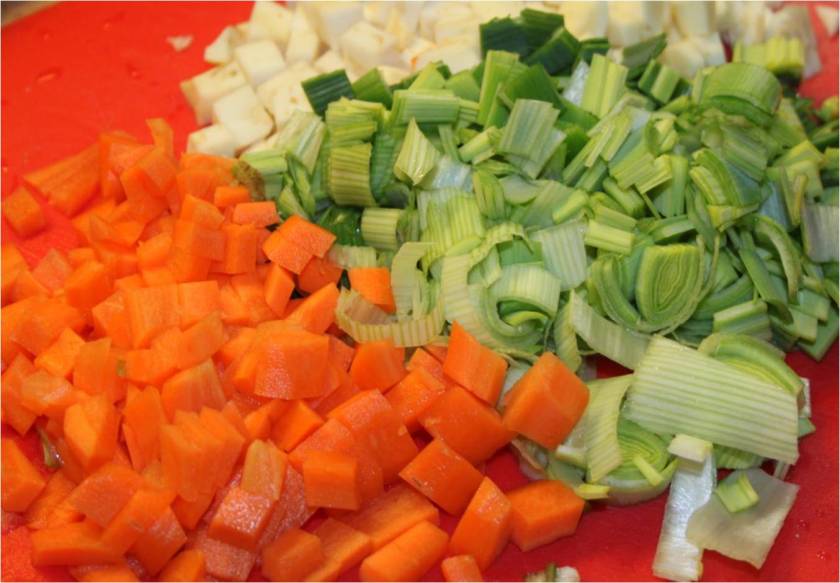 Hakkede vintergrøntsager