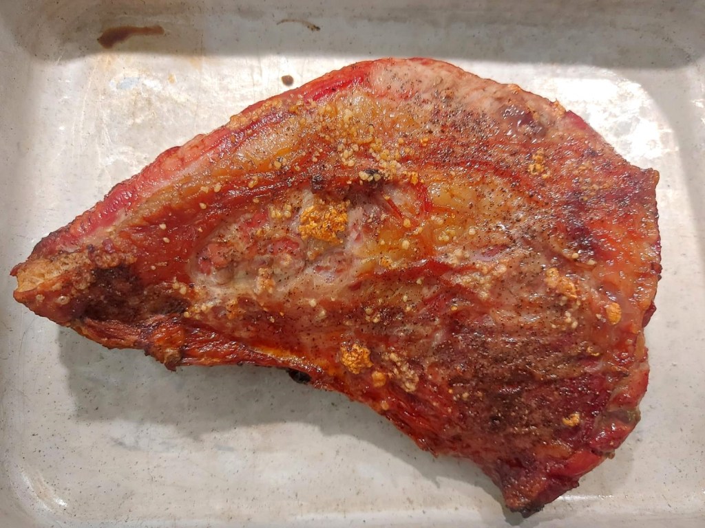 Den færdige steg klar til at blive skåret ud