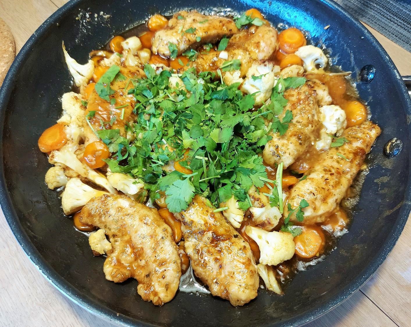 Pande med kyllingeretten