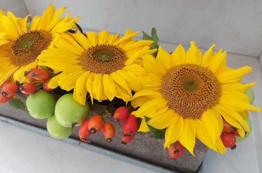 Dekoration med solsikker