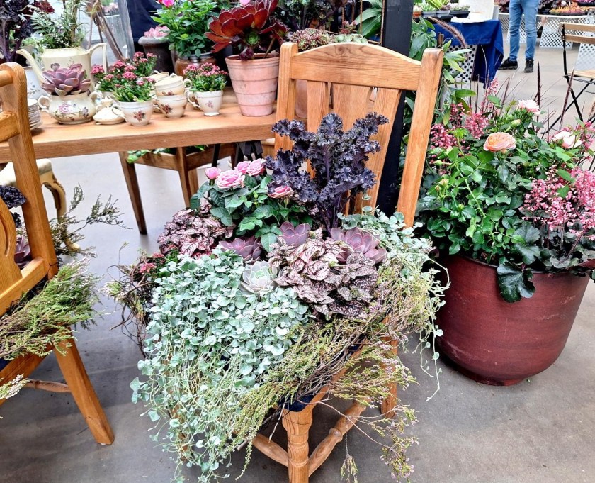 Stol pyntet med planter