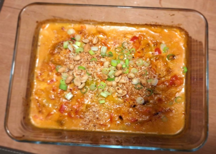 Torsk i rød karry fadet