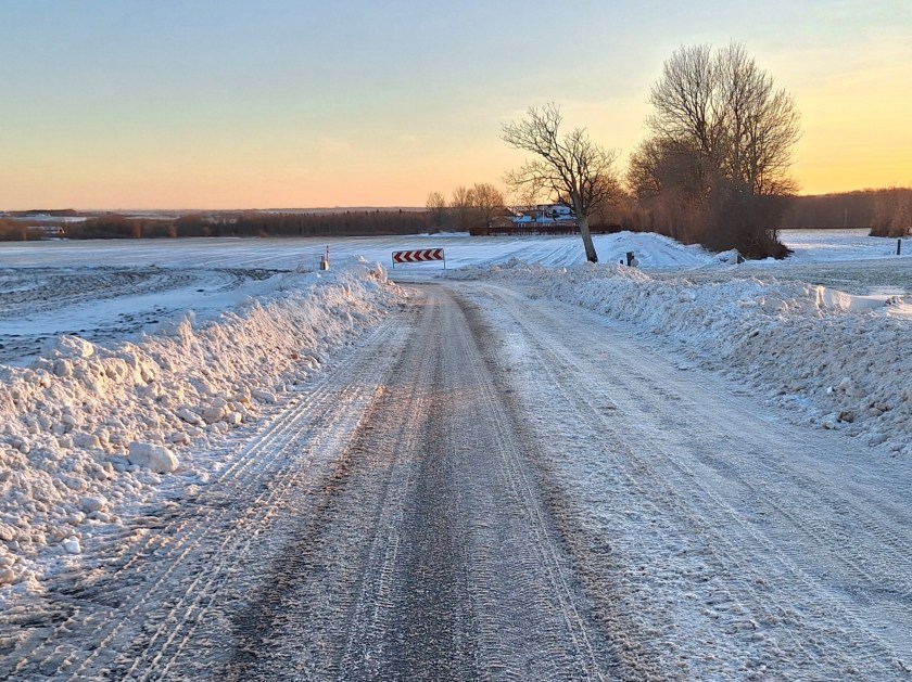 sne på vejen til Borum